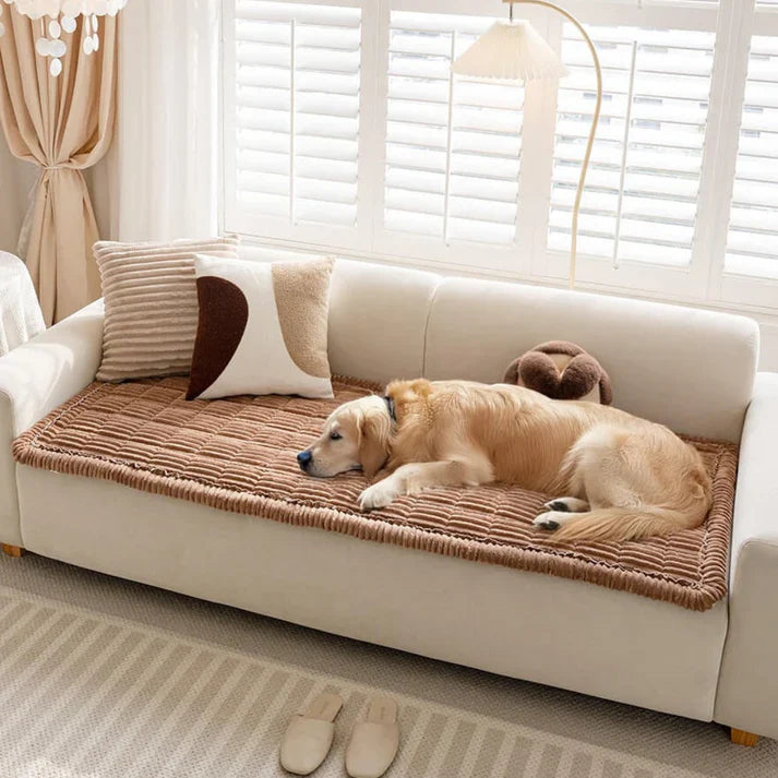 Plush Quilted Non-Slip Pet Sofa Protector Cover