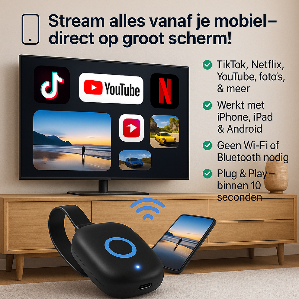 TradeLink - Stream alles direct op groot scherm, zonder wifi