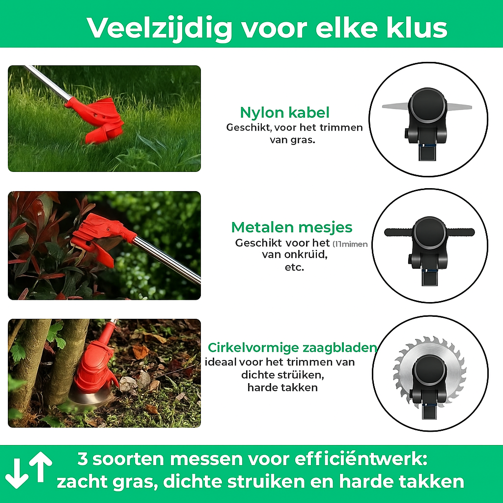 Transformeer je tuin in enkele minuten! Guadaña – met extra batterij + cadeaus - POWERGREEN TRIMMER
