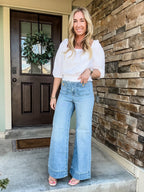 Tummy Control Sailor Wide Leg Trouser