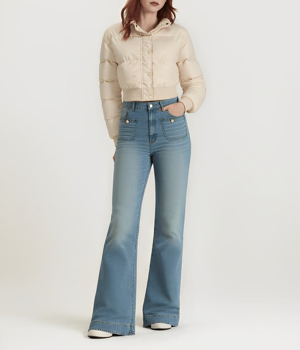 Tummy Control Sailor Wide Leg Trouser