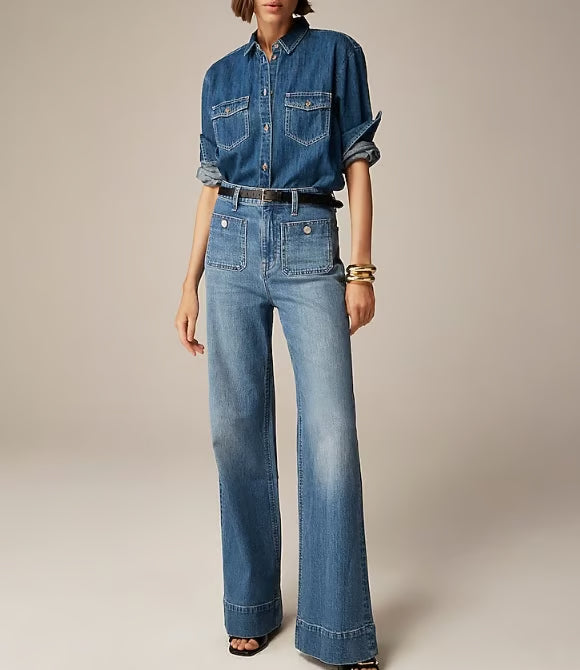 Tummy Control Sailor Wide Leg Trouser