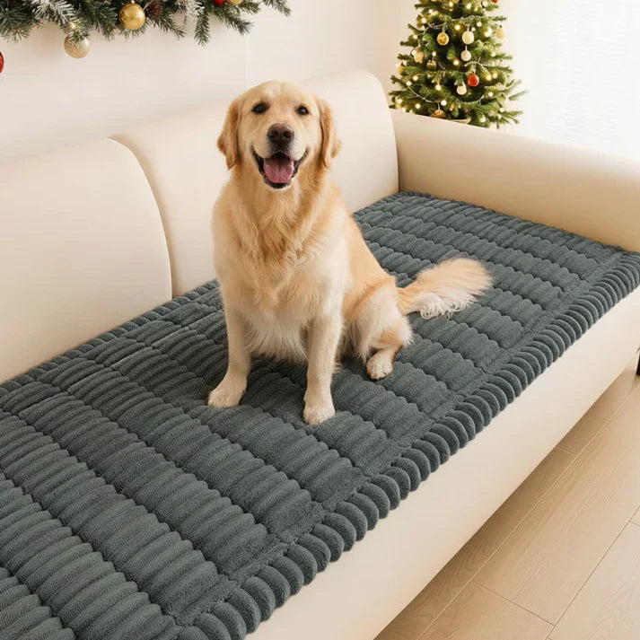 Plush Quilted Non-Slip Pet Sofa Protector Cover