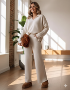 LUXE POLO COMFY SET (Ribstof) - Elegant Tweedelig Loungewear