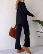 LUXE POLO COMFY SET (Ribstof) - Elegant Tweedelig Loungewear